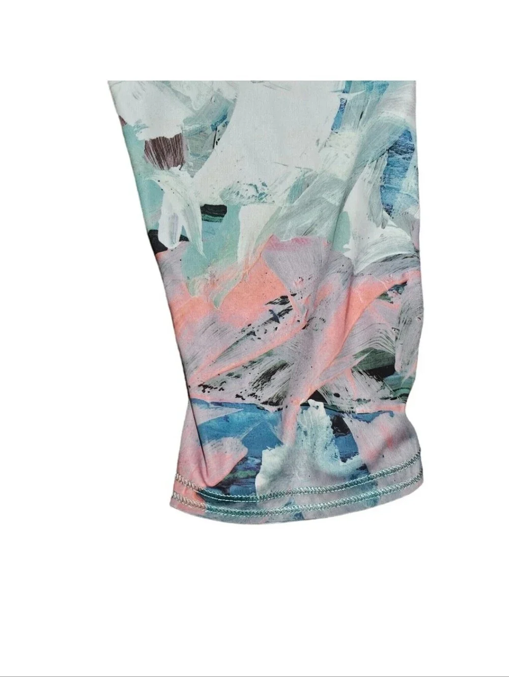 Lululemon Crop Leggings Size 4 Paint Splatter Floral Zip Pocket Drawstring